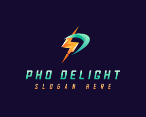 Lightning Energy Letter P logo design