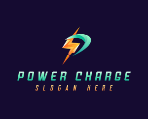 Lightning Energy Letter P logo design