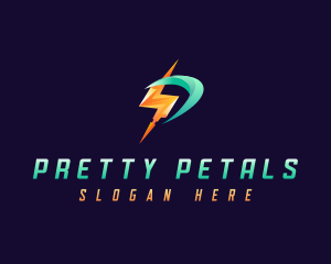 Lightning Energy Letter P logo design