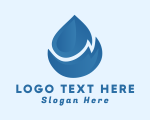 Plumbing - Blue Water Droplet logo design