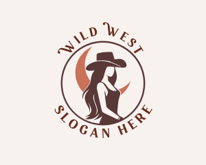 Cowgirl Woman Rodeo logo design