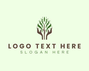 Gardening - Nature Hand Tree logo design