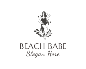 Bikini Posing Lady logo design