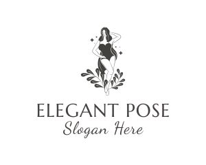 Pose - Bikini Posing Lady logo design