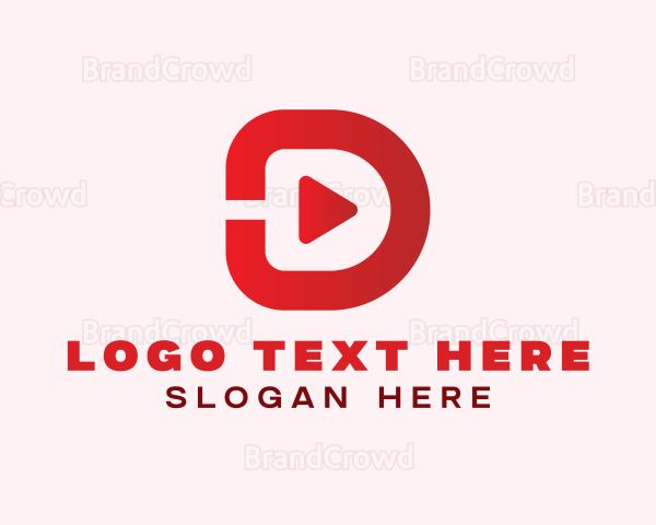 Play Button Letter D Logo