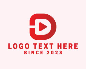 Youtube - Play Button Letter D Streamer logo design