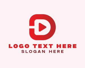 Audio Player - Play Button Letter D logo design