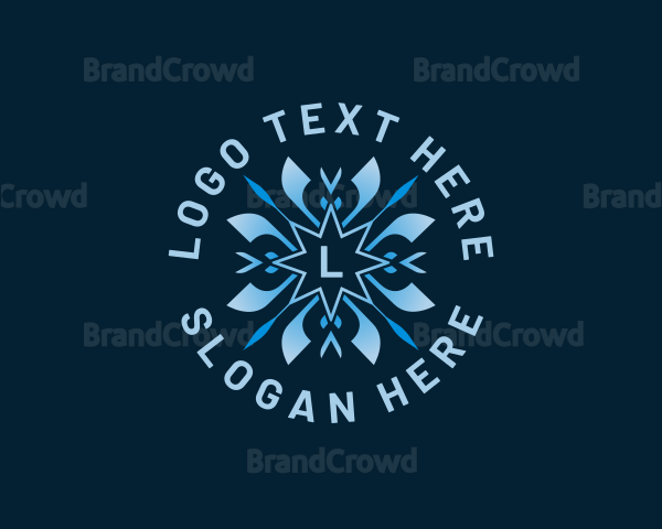 Cold Ice Snowflake Logo