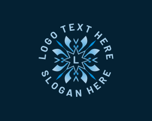 Thermal - Cold Ice Snowflake logo design