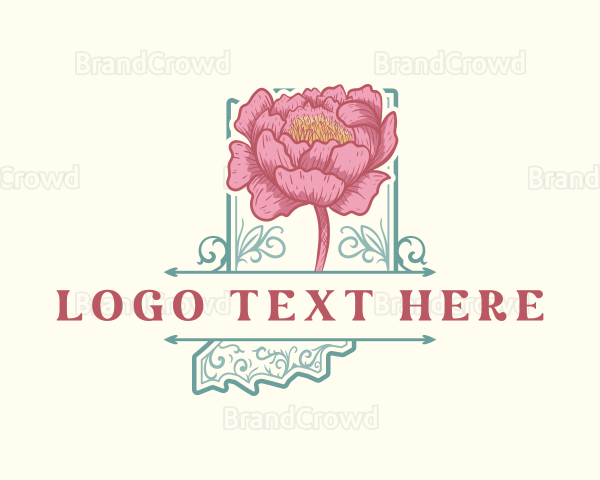 Indiana Peony Floral Logo