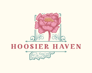 Indiana Peony Floral logo design