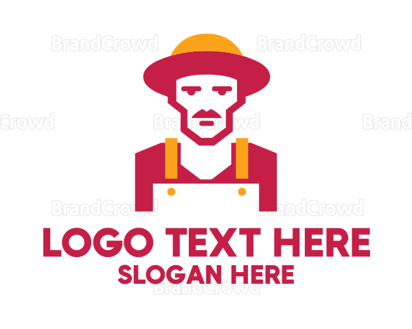 Hipster Organic Farmer Logo