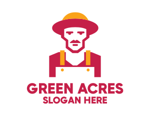 Farmer - Hipster Organic Farmer logo design