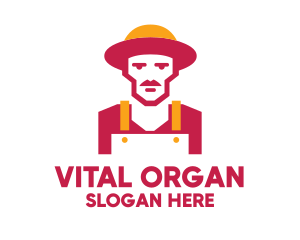 Hipster Organic Farmer logo design