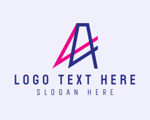 Double - Multimedia Business Outline Letter A logo design