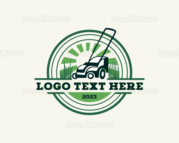 Lawn Mower Yard Landscaping Logo