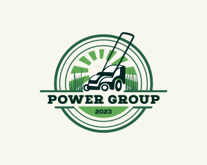 Lawn Mower Yard Landscaping Logo