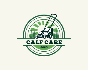 Lawn Mower Yard Landscaping logo design