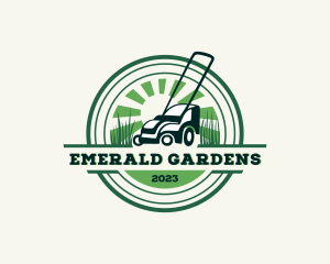 Lawn Mower Yard Landscaping logo design