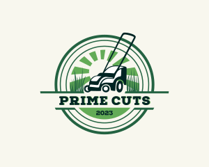 Lawn Mower Yard Landscaping logo design