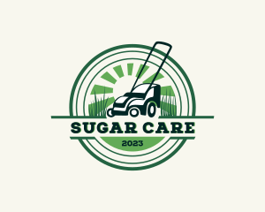 Lawn Mower Yard Landscaping logo design