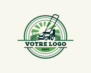 Lawn Mower Yard Landscaping logo design