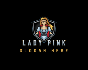 Lady Valkyrie Warrior logo design