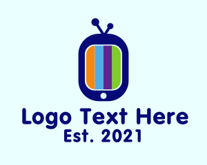 Broadcasting Station - Colorful  Tv Screen logo design