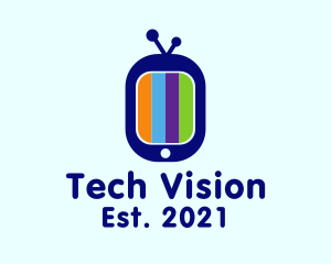 Tv - Colorful  Tv Screen logo design