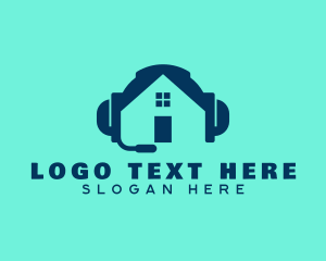 Streaming - Music House Headphone logo design