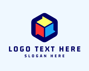 Message - Chat Cube Application logo design