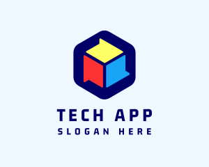 Application - Chat Cube Application logo design