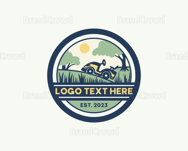 Lawn Mower Grass Field Logo