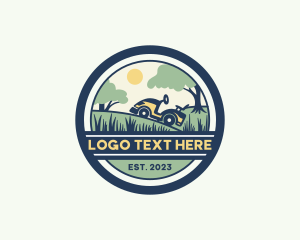 Grass Cutting - Lawn Mower Grass Field logo design