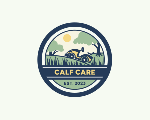 Lawn Mower Grass Field  logo design