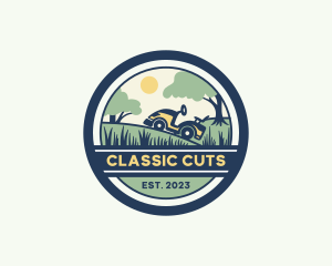 Lawn Mower Grass Field  logo design