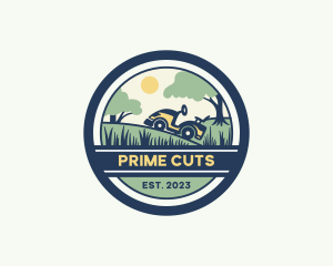 Lawn Mower Grass Field  logo design