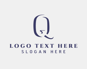 Blue Minimalist Letter Q Logo