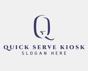 Blue Minimalist Letter Q logo design