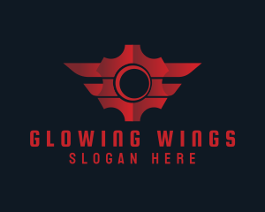 Winged Mechanic Gear Cog logo design