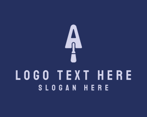 Tool - Contractor Trowel Letter A logo design