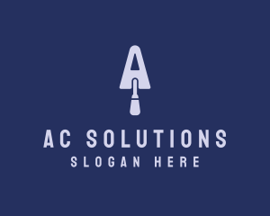 Contractor Trowel Letter A logo design