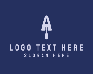 Dig - Purple Letter A Trowel logo design