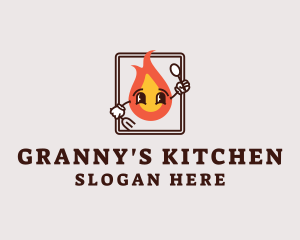 Kitchen Fire Utensils logo design