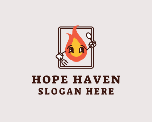 Spicy - Kitchen Fire Utensils logo design