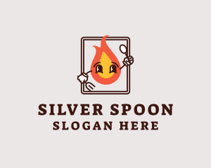 Kitchen Fire Utensils logo design