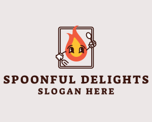 Kitchen Fire Utensils logo design