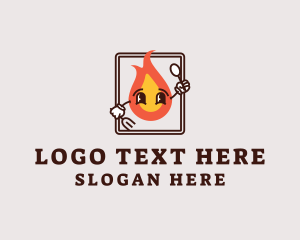 Spicy - Kitchen Fire Utensils logo design