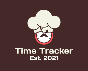 Chef Hat Clock  logo design