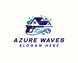  Wave Pressure Wash Cleaning logo design